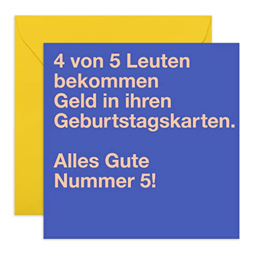 Central 23 - Lustige Geburtstagskarte – 4 von 5 Leuten - Humorvolle Glückwunschkarte zum Geburtstag für Männer Frauen Ihn Sie - Mit witzigen Aufklebern