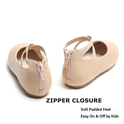 Kiderence Little Toddler Girls Dress Shoes Ballerina Ballet Flats Kids Nude Mary Janes Size 1 #TOP4