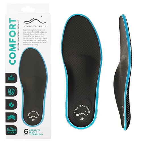Step Balance Comfort Every Day Plantillas Ortopédicas | Uso Diario Trabajo | Fascitis Plantar Talón Dolor | Memory Foam Suave | Zapatos Casual Trabajo | Hombre y Mujer (EU 38)