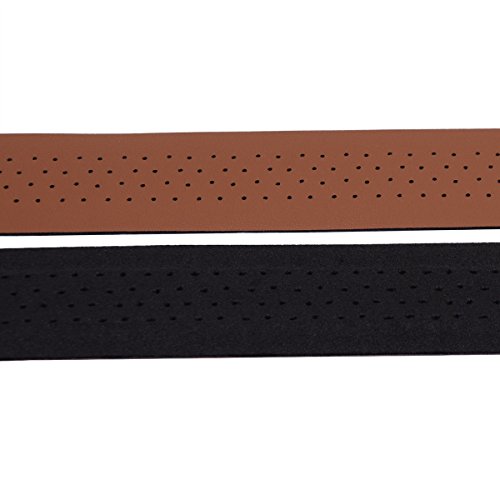 KINGOU Brown Synthetic Leather Road Bike Handlebar Tape Bicycle Bar Tapes - 2PCS Per Set
