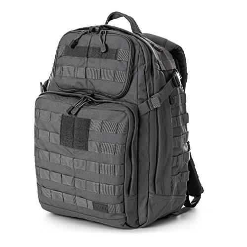 5.11 Tactical Backpack, Rush 24 2.0, Military Molle Pack, CCW with Multiple Compartments, 37 Liter, Medium, Style 56563, Storm