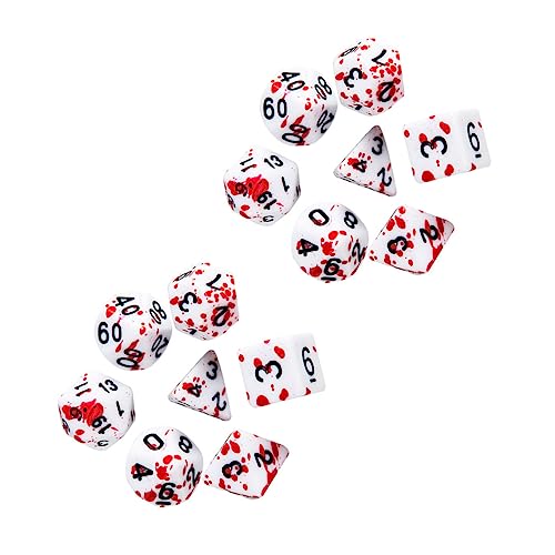 HEMOTON 2 Conjuntos De Dices Blood Dices Irregulares Dices rol De Juego Gaming Dices De Juego