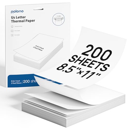 POLONO D810 Thermal Paper 8.5x11, 200 Sheets