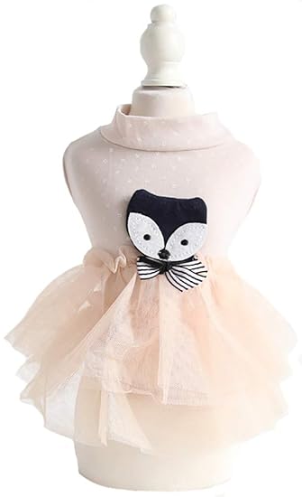 MaruPet Elegant Princess Dog Net Yarn Dress with Cute Fog Flowers Puppy Costumes for Small, Extra Small DogTeddy, Pug, Chihuahua, Shih Tzu, Yorkshire Terriers Apricot XL