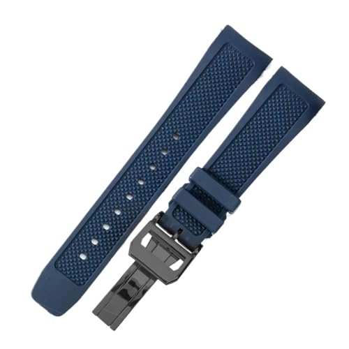 IWC �|���g�M�[�[�V���[�Y IW390211 IW390209 IW390503 IW3907047 �J�[�u�h�C���^�[�t�F�[�X �X�|�[�c �\�t�g�V���R���E�H�b�`�o���h 22mm �ƌ݊�������(Blue-Black-Z7)