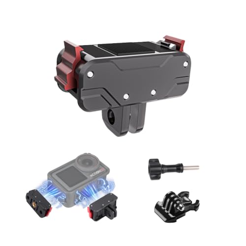 YHTSPORT Soporte Magnético para dji Osmo Action 5 Pro/Action 4/Action 3/Osmo 360, Adaptador Liberación Rápida, Accesorio para Osmo Action 5 Pro/4/3/Osmo 360 con Interfaz Plegable
