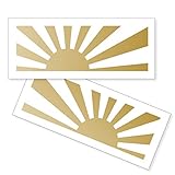nc-smile Japan 旭日旗 日本 ジャパン ステッカー Asahi flag Rising Sun ライジングサン 太陽 (ゴールド, Lサイズ 75×217ｍｍ)