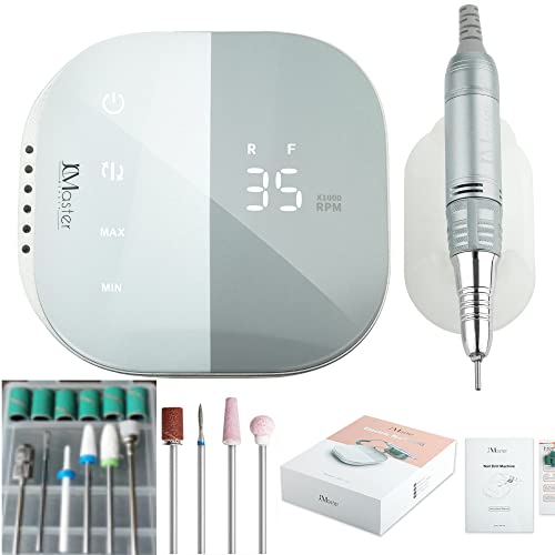Ponceuse ongles JCMASTER® 35000 RPM Ponceuse pour ongles professionnelle 10 Bits, Affichage LED contrôle tactile TouchPro+ Lime à ongle électrique manucure pédicure set pour gel dur acrylique cuticule Cover