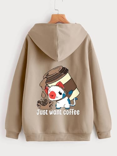 Image of TAGAS Printed Hoodie for Womens | | Casual Zip Front Hoodie, Winterwear for Girls & Woman