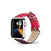 Produktbild Lederschlaufe für Apple Watch 6/5/4/3/2/1 38mm 40mm Sportarmband Armband Strap für iWatch   6 Band 42mm 44mm-Braun Rose Rot,Für 38mm und 40mm