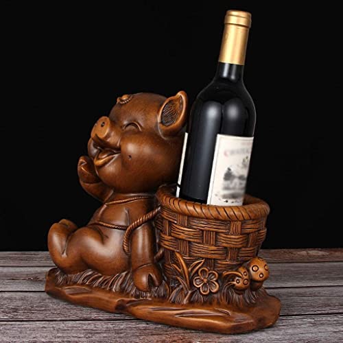 Soporte para botellas de vino de resina color madera 1 botella miniatura 7