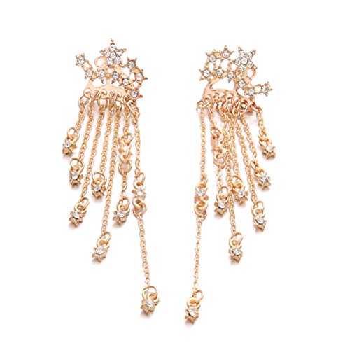 Preisvergleich Produktbild Barock-Schloss Retro Diamant Quaste Ohrringe Baumeln Ohrringe Zubehör Durchstochen Lange Ohrringe Kristall Bridal Ohrhänger Hängend Ohrringe Retro Metall Geometrische Anhänger für Frauen Mädchen