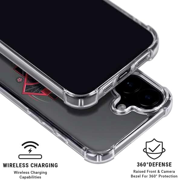 Skinit Clear Phone Case Compatible with iPhone 16 - Officially Licensed DC Comics Superman Grey Eye Collage Design