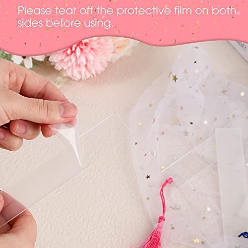20 Pieces Blank Acrylic Bookmark Set Craft Clear Acrylic Blank Bookmark With 20 Pieces Mini Bookmark Tassel For Diy Projects And Present Tag (2.5 X 14 Cm/ 1 X 5.5 Inch) #TOP2