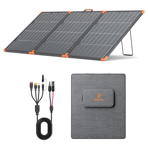 ZOUPW 230W Bifacial Portable Solar Panel N-Type 16BB 25% Efficiency Foldable Solar Charger for Jackery/EcoFlow Delta/Bluetti/Anker C1000 IP68 Waterproof for RV Camping Off-Grid Emergency Power