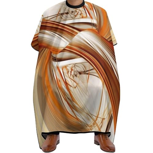 Capa para Corte de Pelo Abstract Naranja y Blanco Impermeable miniatura 1