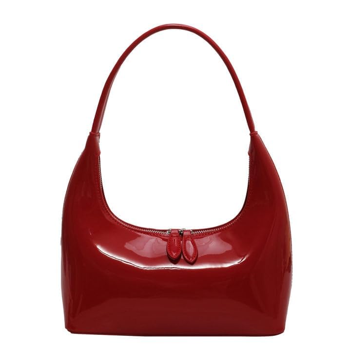 Small Shoulder Bag for Women Chic Leather Purse Red Underarm Bag2