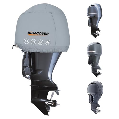 Outboard Motor Cover for Yamaha 4.2L F225 / F250 / F300 4.2L V6 Offshore Outboard Motor Cover, Waterproof Heavy Duty 600D Oxford with Cotton Lining Fade Resistant Boat Engine Hood Cowling Cover
