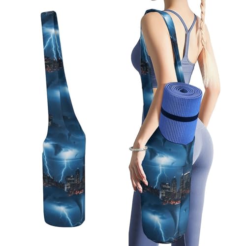JZDACH Large Opening Yoga Mat Carrier Bag with Storm Pattern