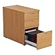 Office Hippo Strapazierfähiger Aktenschrank, robuster Schubladenkasten, abschließbarer Bürostauraum für A4- oder Kanzleiakten-Ablage, Buche, 3 Schubladen