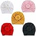 Norhogo 5 Pezzi Cappello Turbante Bambina Cappellini Berretti e Cappellin, Berretto Neonato Toddler Copricapo Fascia, Knot Cotone Morbido Elastiche per Infantile Bambino Ragazza da 3 a 24 Mesi