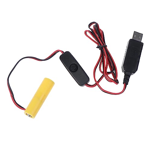 Uqezagpa Cable de alimentación USB de batería AA de 1,5 V con interruptor de encendido/apagado, reemplaza 1 batería AA para radio, reloj de juguete eléctrico, tira LED