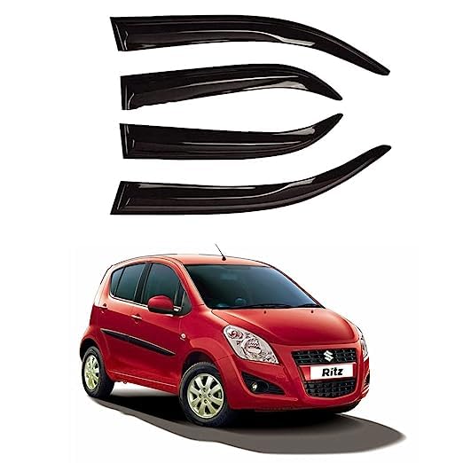Image of Premium Non-Breakable Car Window Door Visor /Rain Guard /Wind Deflector Compatible for (Maruti Suzuki Ritz)