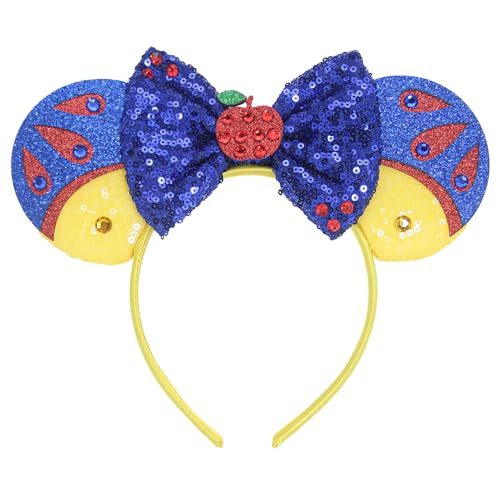 Henfei Snow Costume for Girls Adult Women Princess Dress up 4-6 Accessories Kids Party Decorations Birthday Favors Princess Toys Mouse Ears Headband
