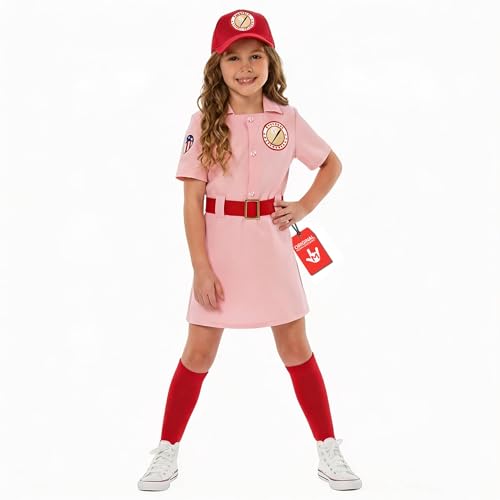 Disfraz de Jugadora de Béisbol Rosa para Niñas miniatura 1
