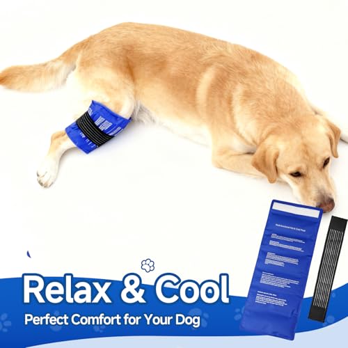 Image of Dog Gel Ice Packs, Reusable Hot and Cold Ice Packs for Dog Injuries, Joint Pain, Muscle Soreness, Pain Relief, Post-Surgery Recovery, Adjustable Pet Gel Wrap for Dog's Knees, Back and Shoulders