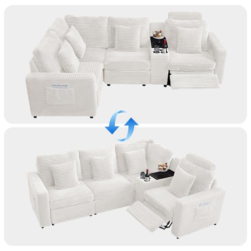 Image of RARZOE Modular Sectional Couch Armless Seats Module, Modular Sofa 2 Armless Chairs Middle Module Seats for Living Room Modular Sectional Sofa Couch, White