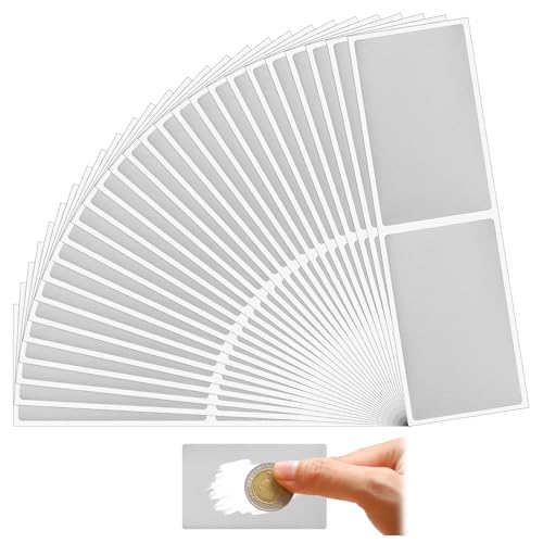 WJIAAA Rubbelaufkleber 100 Stück Rubbellose Selbstklebendes Rubbeletikett Selber Machen Für Party Spiele Geschenk Postkarte Bastelarbeiten 2 28 x 1 38 Zoll