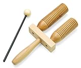 ROHEMA Agogo klein 2-tone Holz mit Mallet