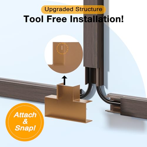 Image of Delamu 157in Cord Hider Wall, TV Cable Hider Cord Covers for Wires on Wall, Large Cable Cover Raceway to Hide 2-4 Cords, Wire Hiders Wire Covers for Cords for TV on Walls, W1.18 H0.6in, Darkwood