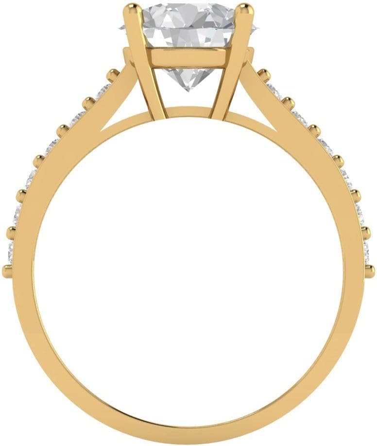 Clara Pucci 14K Solid Gold Engagement Ring for Women | 2.3 cttw Moissanite