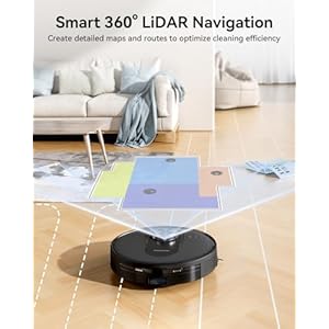 Proscenic Q8 Robot Vacuum and Mop with LiDAR Navigation Home Mapping, 4200 Pa Suction with Matrix Clean, 200 Min Run, Self-Charging, WiFi APP Customized Cleaning for Indoor Floor, Pet Hair, Carpet Proscenic Q8 Robot Vacuum and Mop with LiDAR Navigation Home Mapping 4200 Pa Suction with Matrix Clean 200 Min Run Self Charging WiFi APP Customized Cleaning for Indoor Floor Pet Hair Carpet