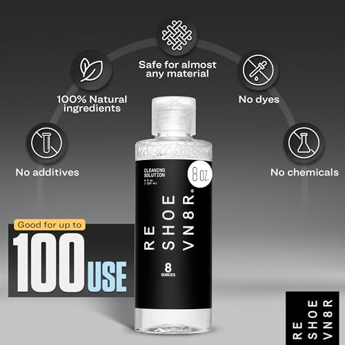 Image of RESHOEVN8R Shoe Cleaning Solution - Sneaker Cleaner & Shoe Care for Canvas, Leather, Mesh, Suede, White, & Nubuck Shoes
