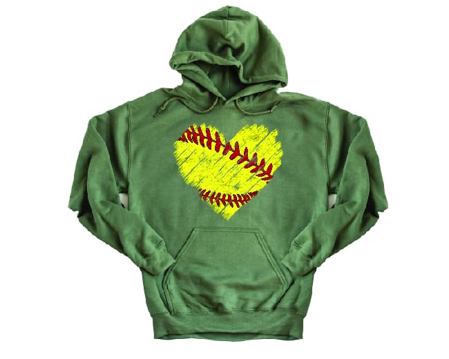 Softball Heart Sweatshirt, Softball Heart Hoodie, Perfect Gift For Softball Player And Softball Lovers4