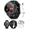 PlayBetter Garmin Forerunner 570 (47mm, Slate Gray/Translucent Black) Advanced GPS Running and Triathlon Smartwatch Bundle HD Screen Protectors & Wireless Earbuds