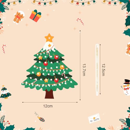 Mezoom MEZOOM-LD202309011D 12Pcs Christmas Craft Set For Kid Creative Xmas Tree Poke Art Toy Make Your Own Christmas Tree Poking Art Crafts Kit With Fabric thumb #5