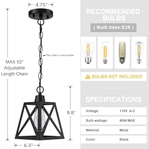   3-Pack-1-Light-Rustic-Farmhouse-63-Metal-Cross-Lantern-Cage-Mini-Kitchen-Island-Pendant-Light-FixtureBlack-Finish-for-Table-Foyer-Over-Sink-Dining-Room-Adjustable-Chain