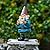 Alpine Corporation | 12"H Outdoor Garden Gnome Yard Statue with Bird Accent — Whimsical Hand-Painted Décor for Lawn, Patio & Flower Beds — Multicolor Finish