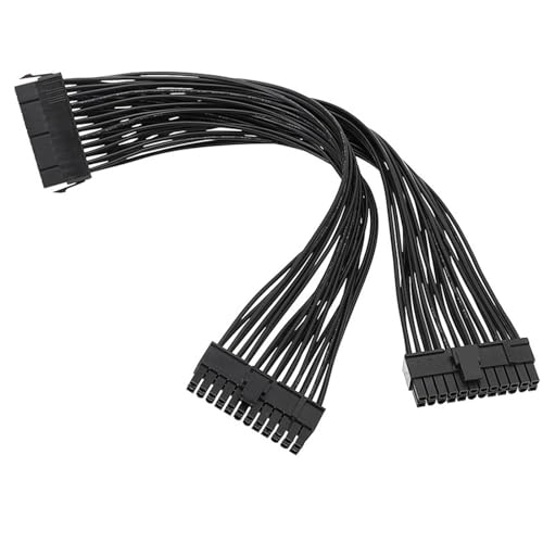 YAOGUI Cable Alimentación 24 Pines 1 A 2 Puertos Placas Base Cable Extensión Alimentación Cable Extensión 24 Pines Macho A 24 Pines