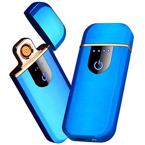 Encendedor electrónico recargable USB azul miniatura 1