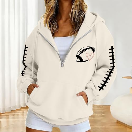 eoeioa Vintage Football Sweatshirt Game Day Shirts Graphic Hoodies - image 2