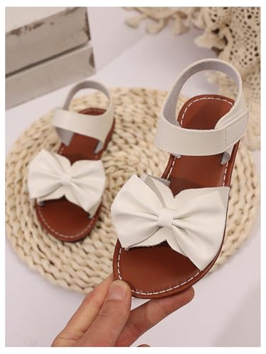 Image of GORGLITTER Girl's Sandals Dressy Bow Ankle Strap Sandal Open Toe Slides Flats Summer Cute Vacation Sandals