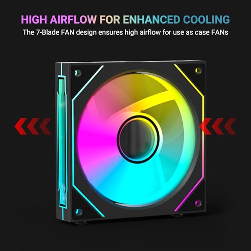 Image of Ant Esports StackerFlow 3-In-1 120mm ARGB Stackable Case Fan with Wire-Free Daisy Chain - Black