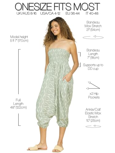 likemary Harem Pants for Women - Wide Leg Flowy Trouser Jumpsuit - Hippie Boho Style - Parachute and Pullup Jumper Combo3