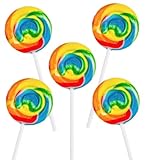 Rainbow Swirl Lollipops - 40 Suckers
