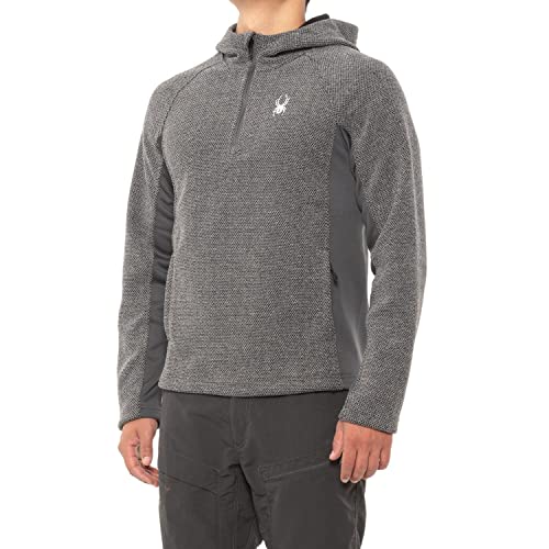 Spyder Men's Boundless Half Zip Hooded Sweater, Heather Grey Large #TOP6